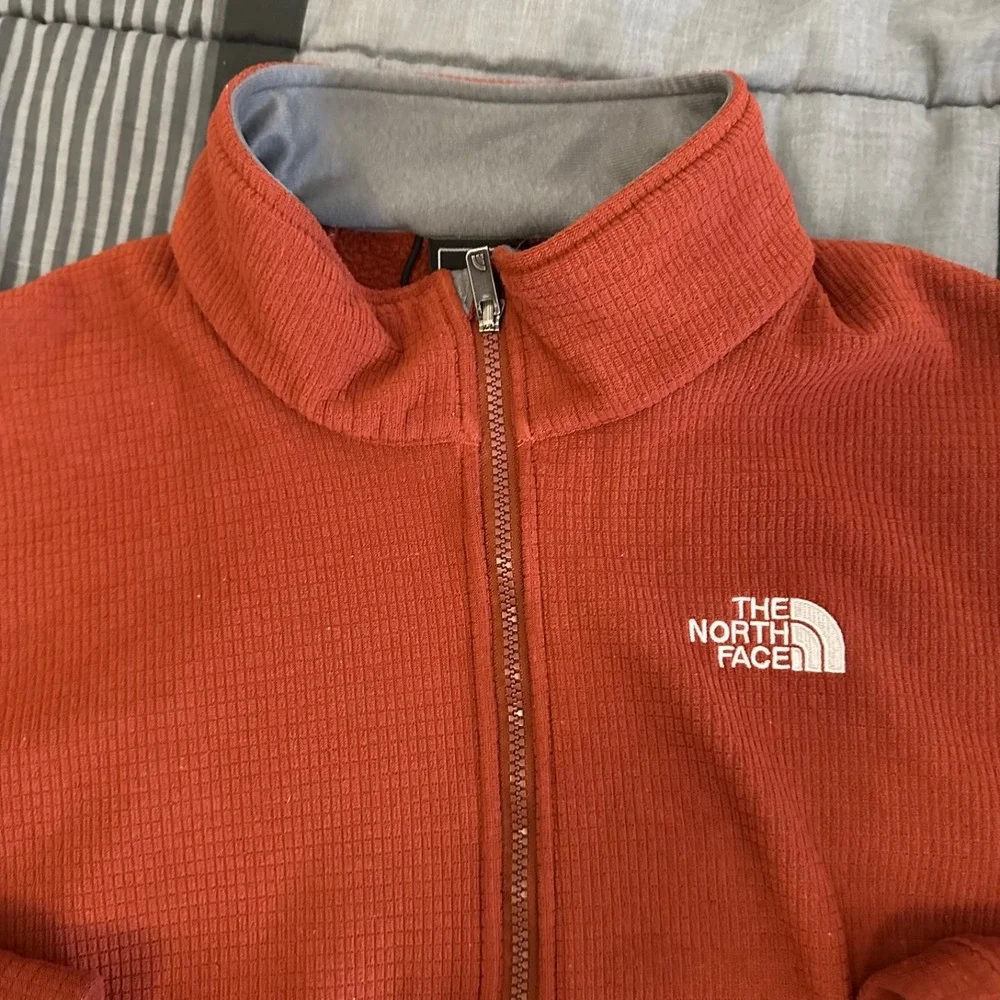 The North Face Zip‎ Up Fleece Sweatshirt Burnt Orange Y2K Size XL